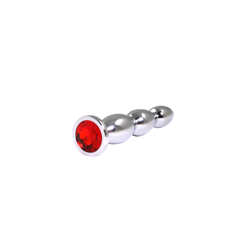 Metalni analni dildo sa crvenim dijamantom 14cm